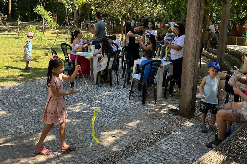 Projeto Ecoarte promove atividades lúdicas para as crianças no Mangal das Garças