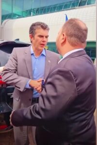 Rodrigo Amorim, prefeito eleito de Santo Antônio do Tauá, participa de evento promovido pelo governador Helder Barbalho